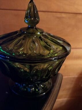 Anchor Hocking Emerald Green Lidded Candy Dish